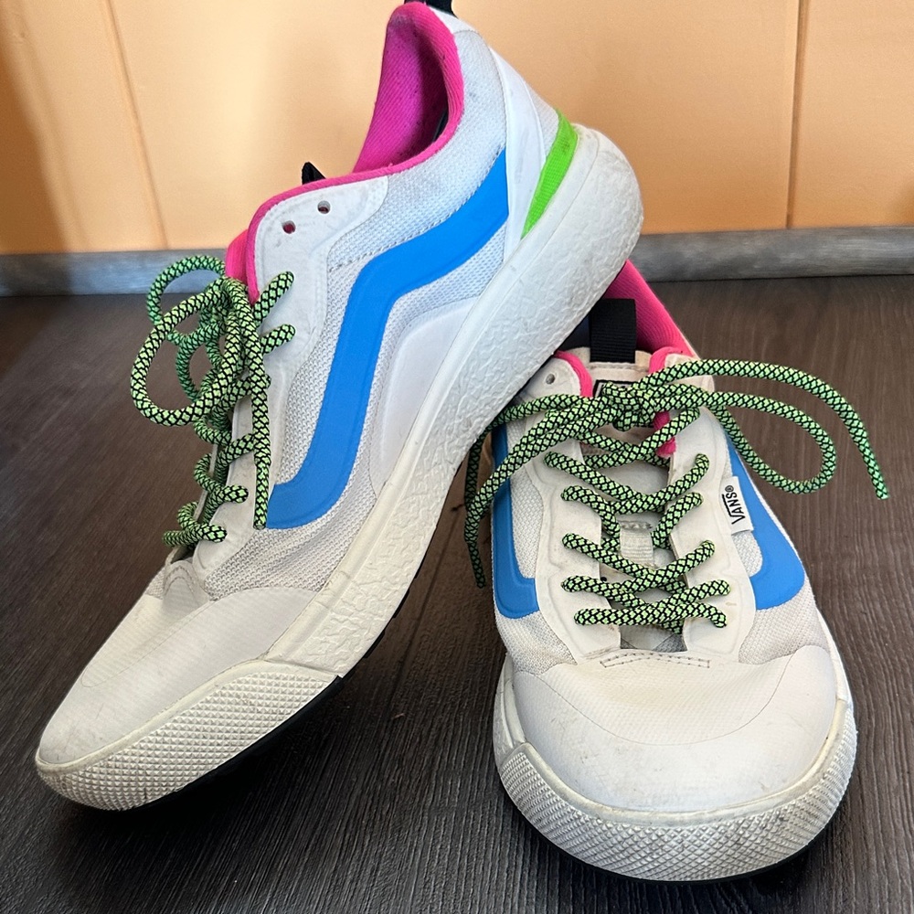 Vans Ultrarange EXO Neon Green/ Pink/ Blue/ White Shoes Womens 9 / Men 7.5
